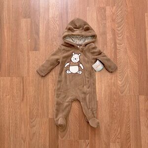 Disney baby 0-3M Winnie the Pooh newborn baby zip up coverall with footie bear